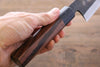 Takayuki Iwai Blue Steel No.2 Kurouchi Funayuki  165mm Shitan Handle - Japannywholesale