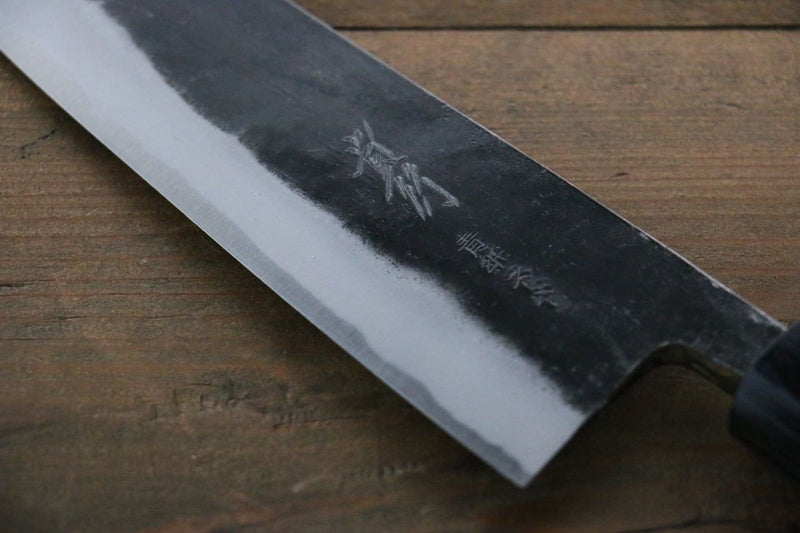 Takayuki Iwai Blue Super Kurouchi Santoku  165mm Shitan Handle - Japannywholesale