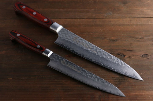 Sakai Takayuki 33 Layer Damascus Gyuto 180mm & Petty 120mm Japanese Knives Set - Japannywholesale