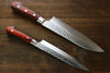 Sakai Takayuki 33 Layer Damascus Santoku 180mm & Petty 150mm Japanese Knives Set - Japannywholesale