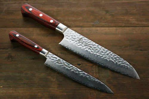 Sakai Takayuki 33 Layer Damascus Santoku 180mm & Petty 150mm Japanese Knives Set - Japannywholesale