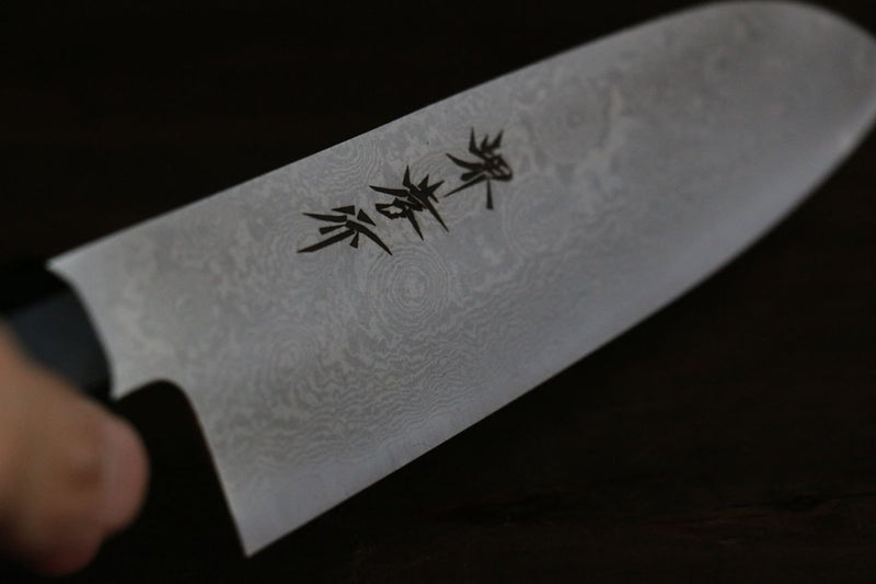 Sakai Takayuki Silver Steel No.3 Damascus Santoku  180mm - Japannywholesale