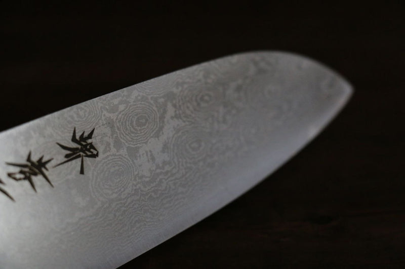 Sakai Takayuki Silver Steel No.3 Damascus Santoku  180mm - Japannywholesale